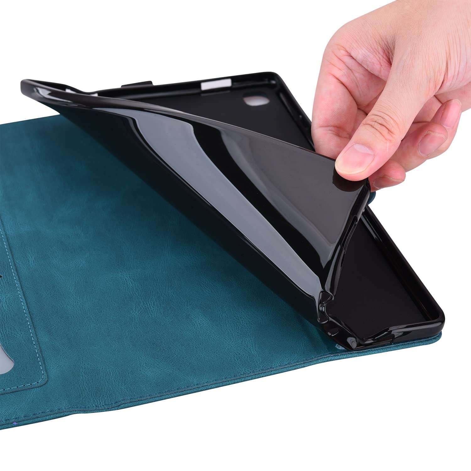 Podróż na tablecie Dla Kindle Fire HD 8. Tablet 2018/2017/2016 Case / 7. 6. Motyl wytłoczony stojak składany pokrywa ochronna Pu Skórzana klapka Slot PC. Sprawa(Blu)