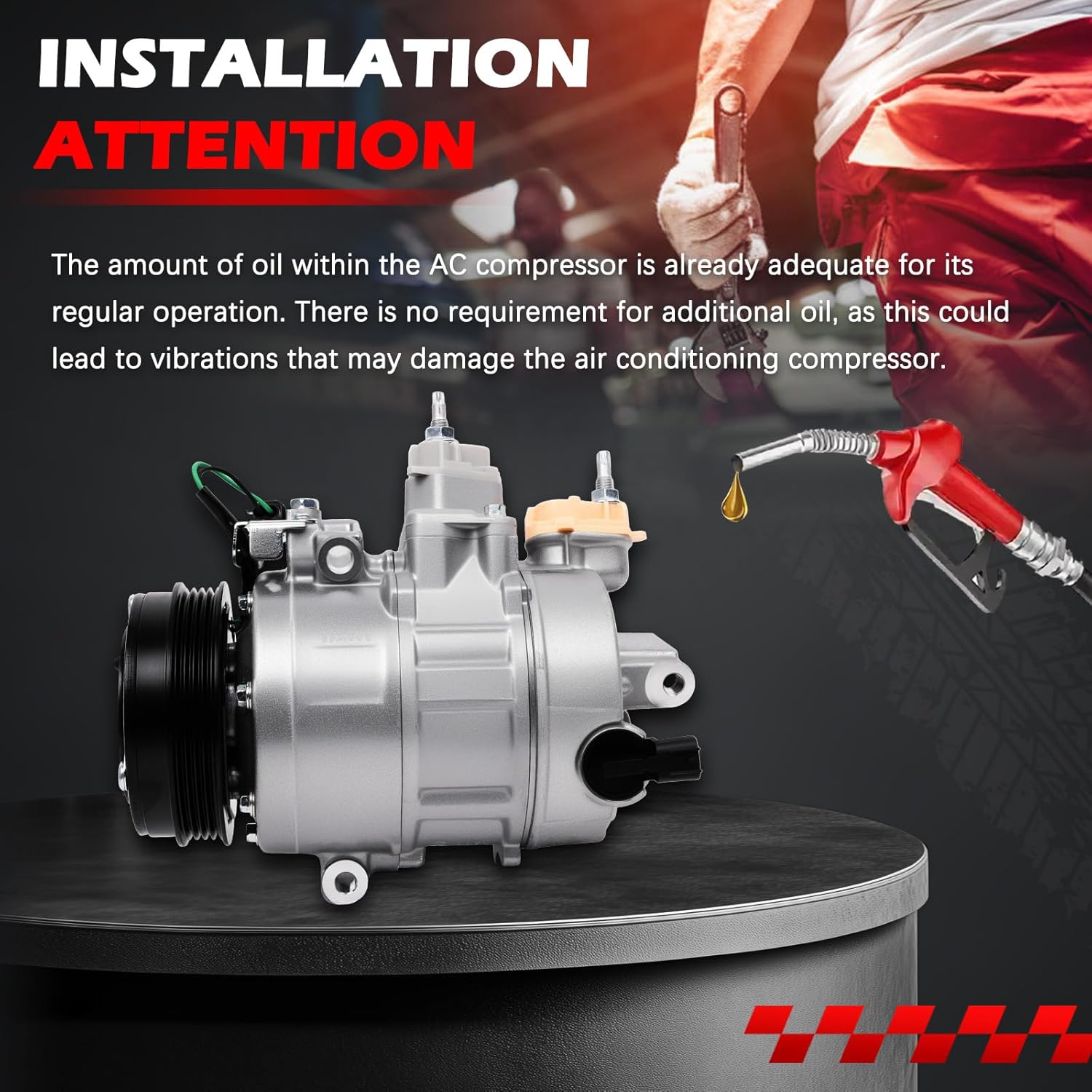 AC Compressor with Clutch for Fusion 2013-2020 2.0L 2.5L, Edge 2016-2018 2.0L, MKZ 2013-2020 2.0L, Air Conditioning Compressor Replace for 198356, 197356, DG9Z19703C