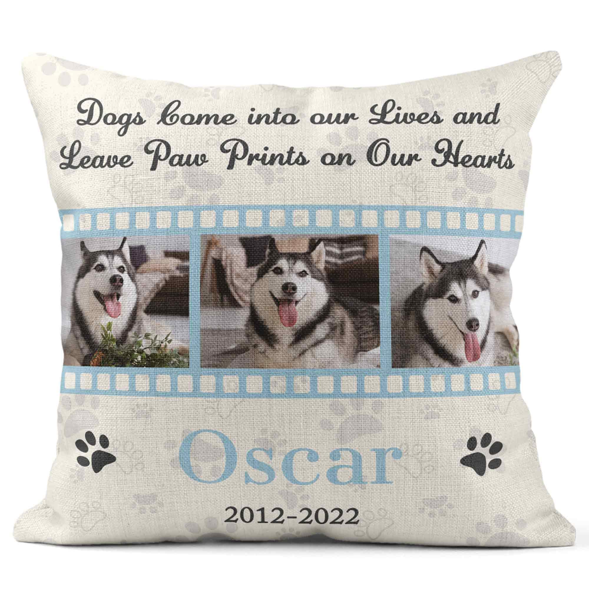 Print Maniacs Personalised Dog Memorial Cushion – Custom Pet Loss Throw Pillow – Sympathy Gift for Loss of Dog or Cat – Christmas Remembrance Keepsake