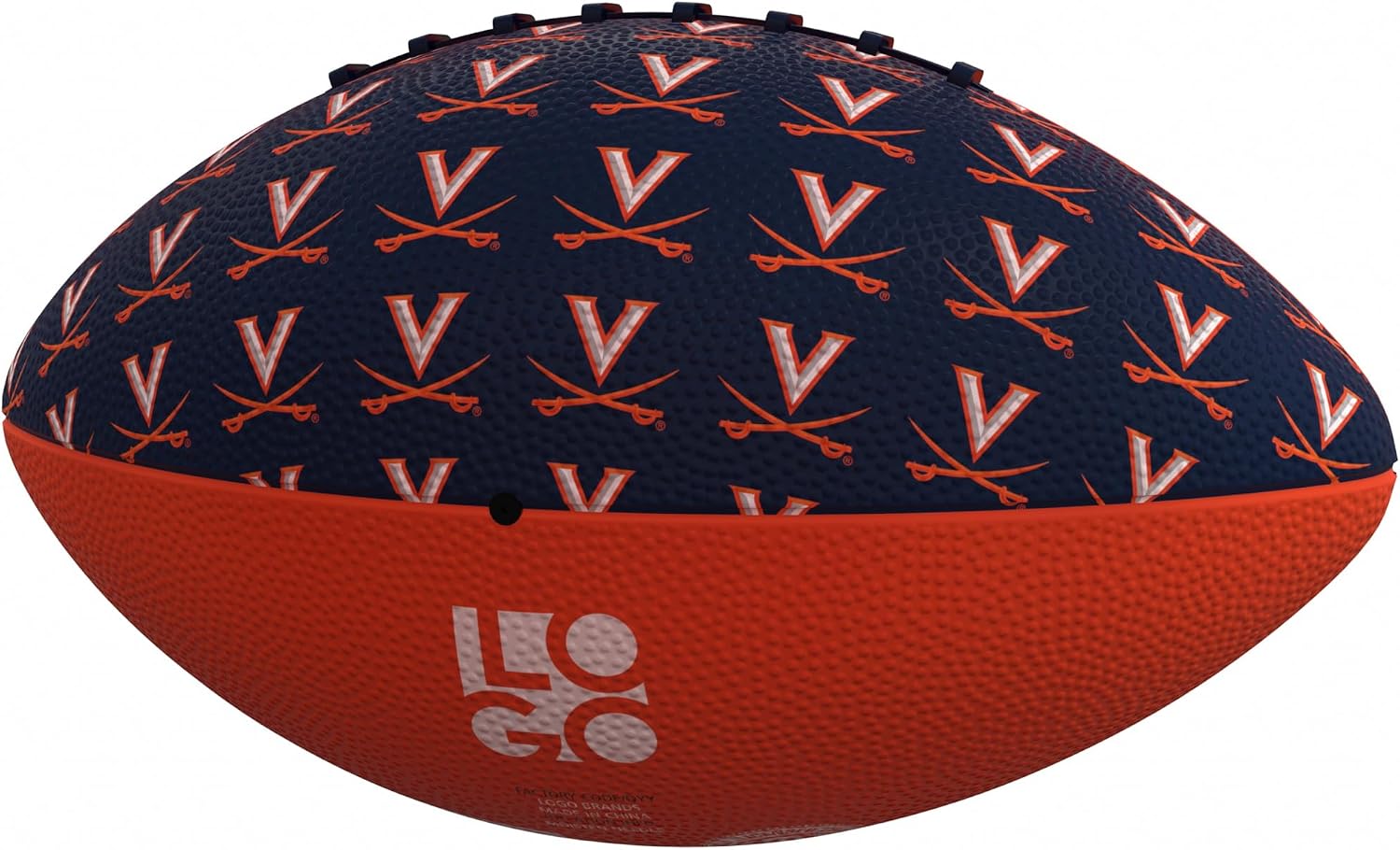 Logo Brands Virginia Repeating Mini Size Rubber Footballl