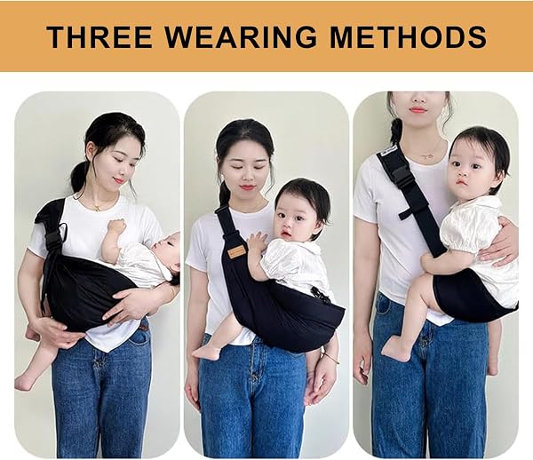 Babytragetuch,Kleinkind Trage Seitlich,Babytrage Seitlich,Verstellbare Schulter Babytrage,Multifunktionale Tragegurt Baby,Babys von 0 bis 36 Monaten, Kleinkinder bis 20kg - 3
