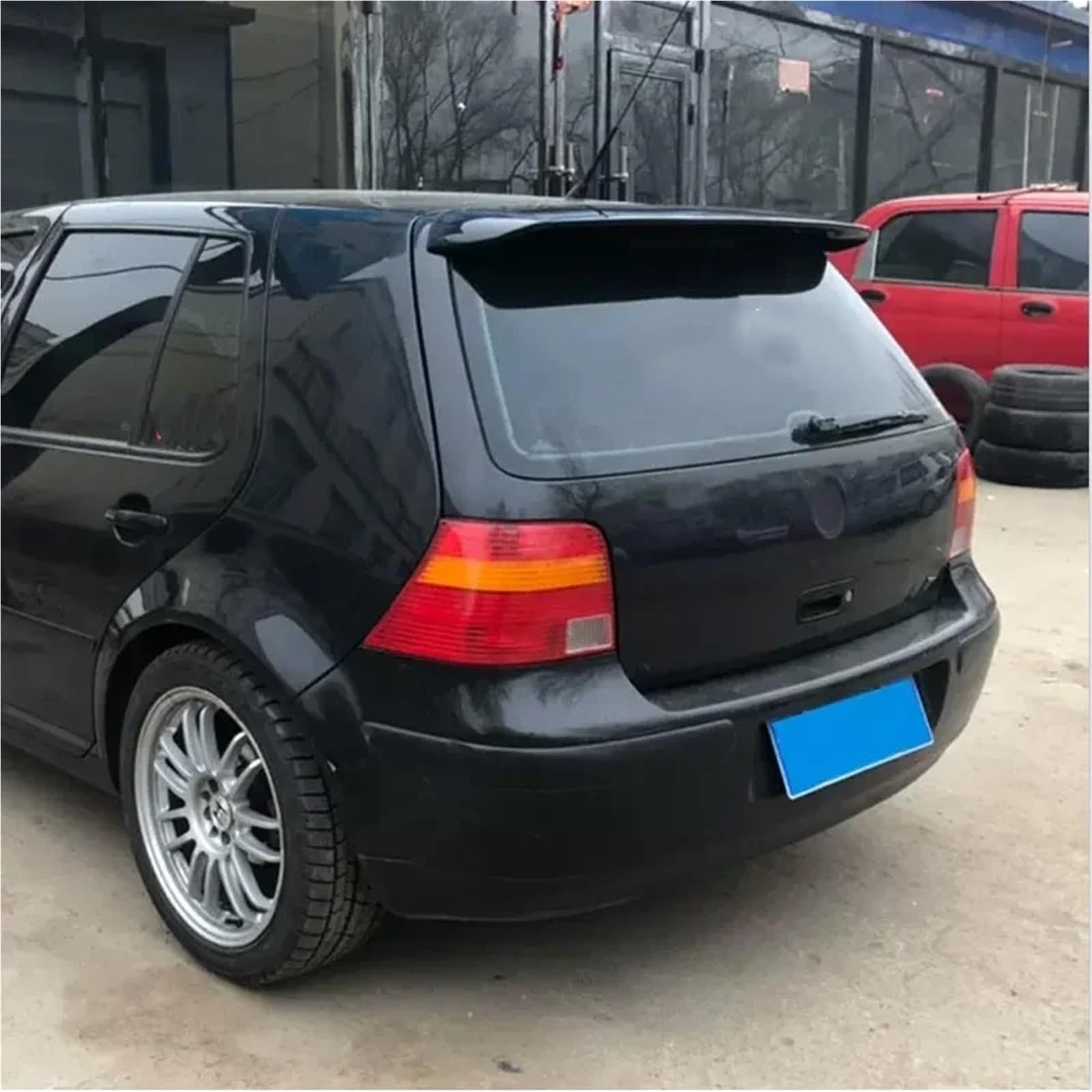 Spoiler kompatybilny z Volkswage Golf MK4 ogon Fin 1998 do 2004 wersja ogólna farba węglowa akcesoria tylne skrzydło samochodu(Carbon Paint)