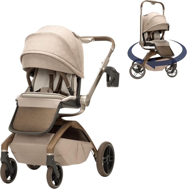 Maxi-Cosi Tana 360 Rotating Modular Stroller, Stroller and Car Seat Combo Travel System, Natural Heritage