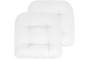 Sweet Home Collection 19" Square Tufted White Outdoor Cushion Covers