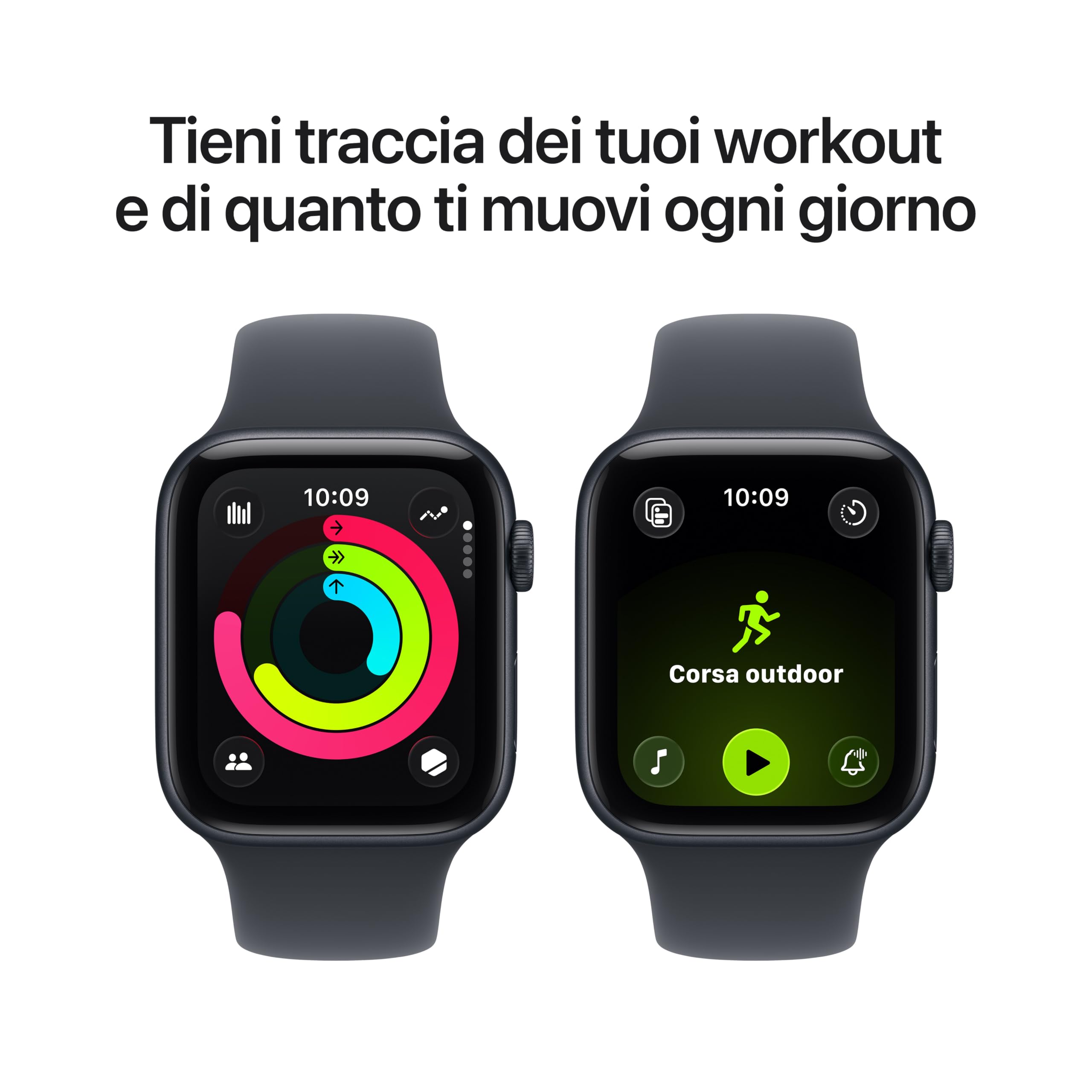 Apple Watch SE 3 GPS + Cellular, Cassa 44 mm in alluminio mezzanotte con Cinturino Sport mezzanotte - M/L