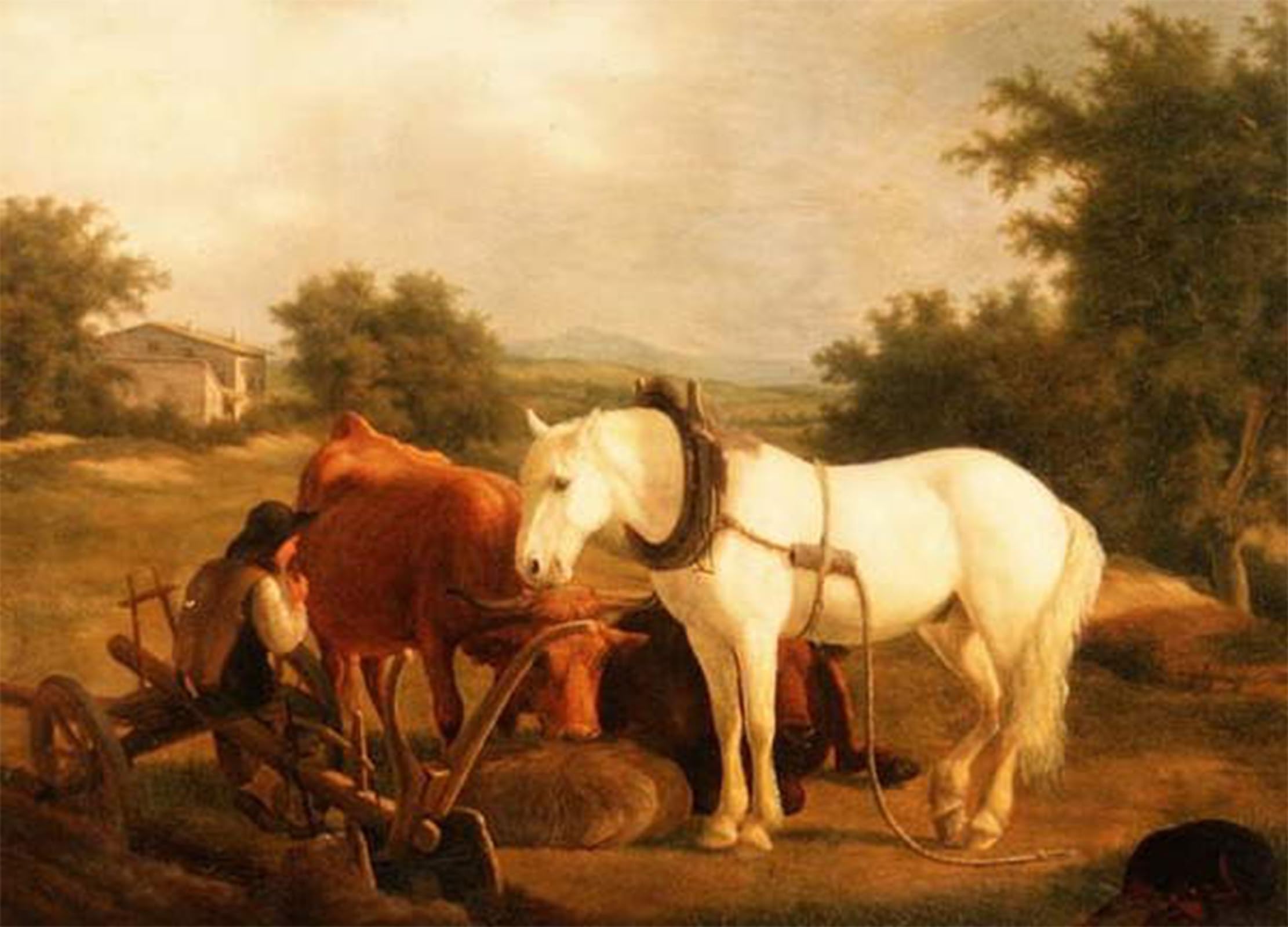 POSTERIIk Famous Print Pop Art Wall Art Graffiti the Plough Team Resting by Jacques Laurent Agasse Art Prints for Home Decor 60x90cm