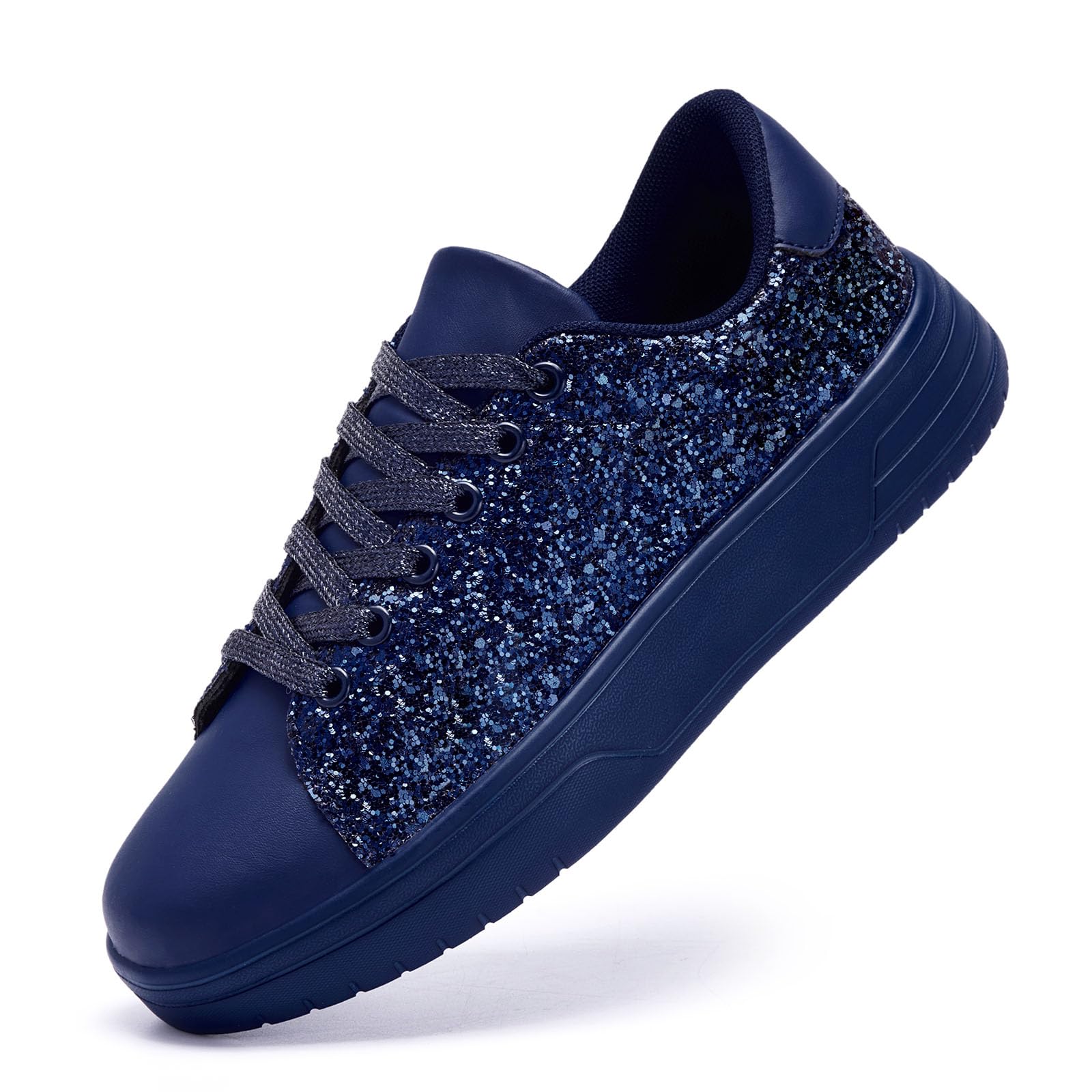 Fanvossemwomens Glitter Sneakers Shiny Sequin Tennis Rhinestone