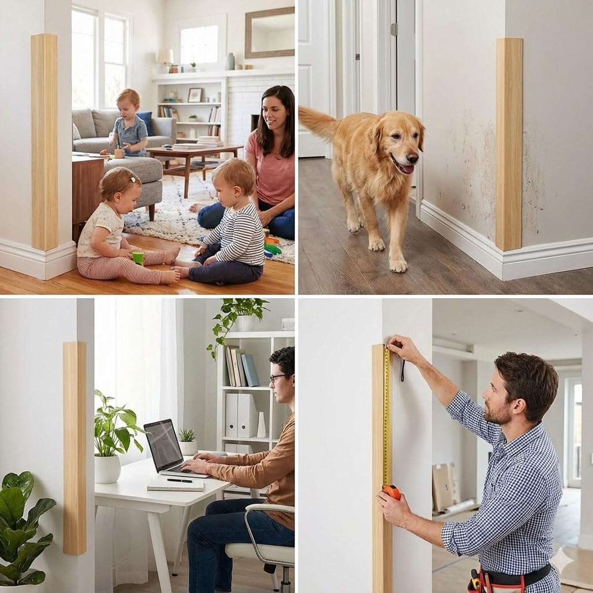 Cantonera Protector de Esquinas Pared Autoadhesivo, Perfil Angular de PVC para Protección de Bordes y Muebles, Tira Anticolisión Infantil para Esquinas Vivas y Escaleras(Cement Gray,400cm)