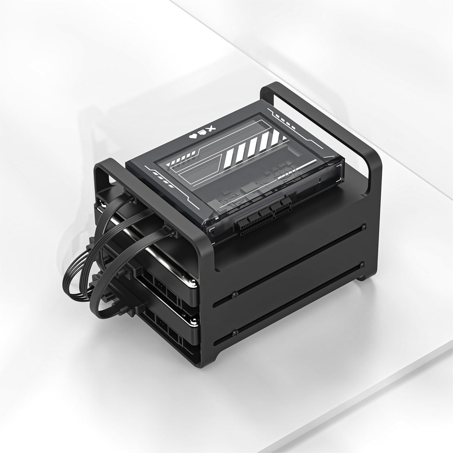 zimablade 2-Bay HDD Rack Tray with two 3.5-inch drives installed and cables connected