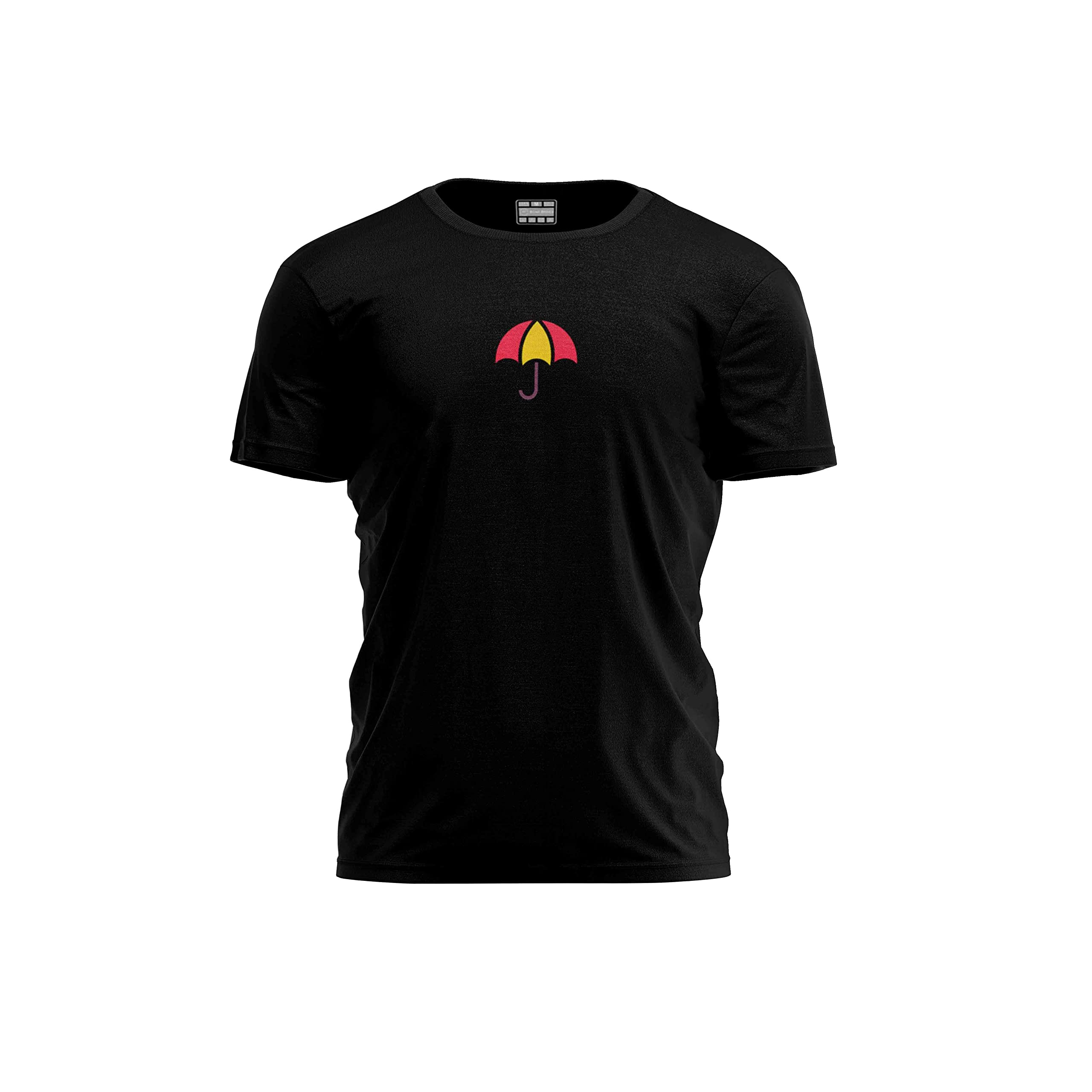 Bona Basics, Digital Print, Men's Basic T-Shirt, 100% Cotton, Black, Casual, Men's Tops, Size: M, Black, M