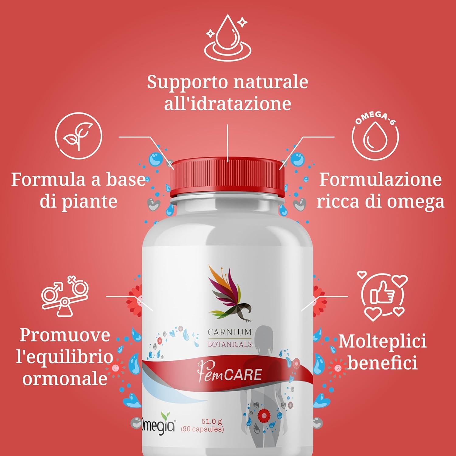 Carnium Botanicals Her Biotic & FemCARE Set – Complesso di Fermenti Lattici, Estratto di Mirtillo e D-Mannosio & Formula Vegetale con Olivello Spinoso, Noni e Calcio