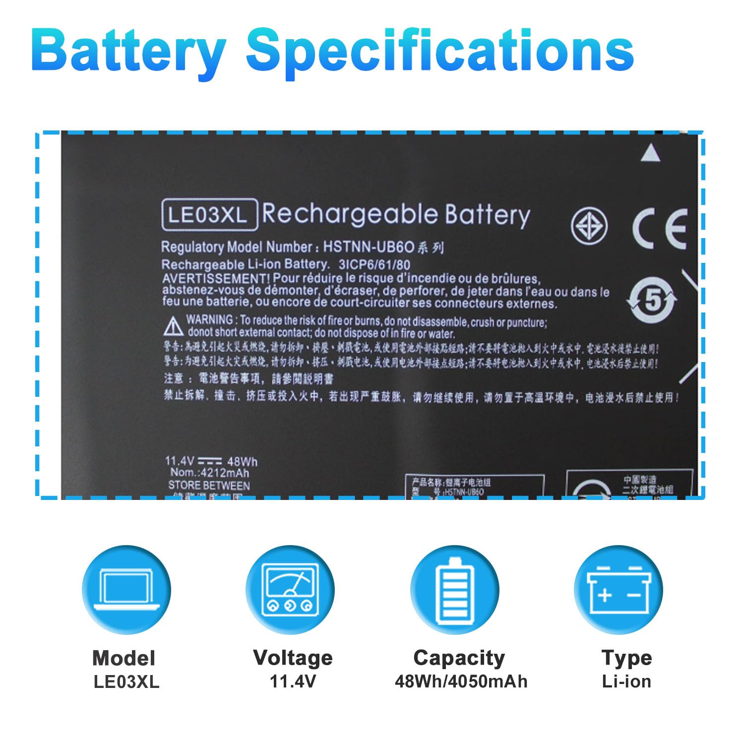 Amazon.com: BOWEIRUI LE03XL 796356-005 Laptop Battery for hp Envy