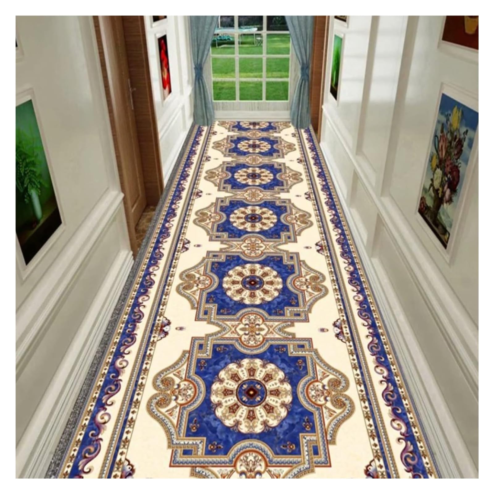 Tapis de Couloir KEuLen 140x700 cm à Poils Courts