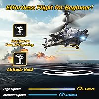 Vista 4 de DEERC RC Helicopter, RC Plane for Kids and Adults, 2.4GHz Remote Control Helicopter, 26 Mins Flight Time, LED Lights & Altitude Hold, 2