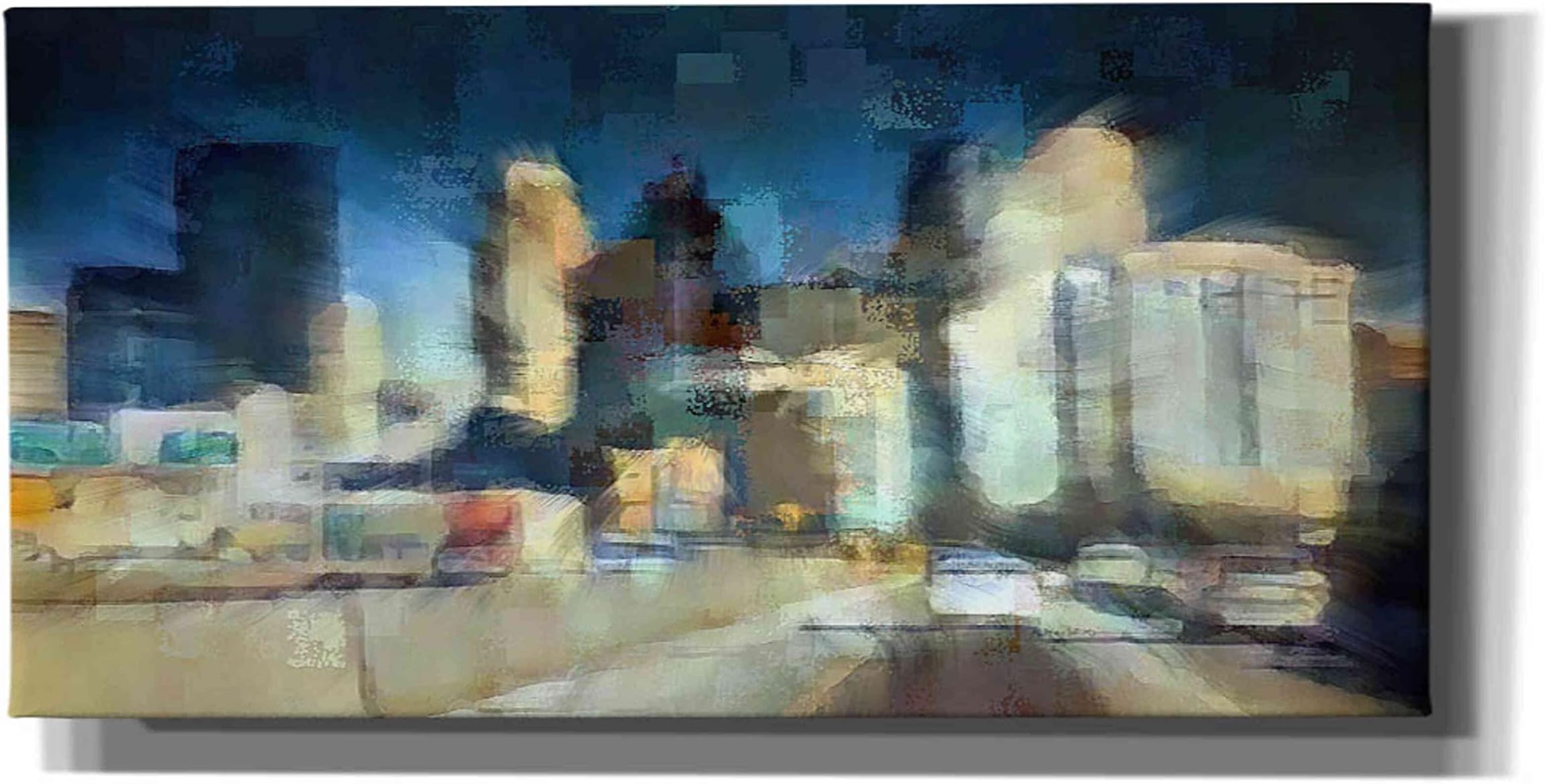 Epic Graffiti 'City in Motion' by David Manlove, Giclee Canvas Wall Art, 40"x20"