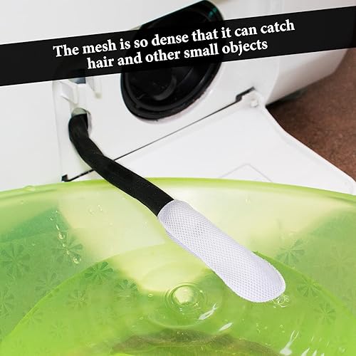 Miniatura 5 de LEIFIDE Juego de 10 trampas de pelusa para manguera de lavadora y bridas para cables, trampa de malla de nailon para manguera de lavadora, se adapta