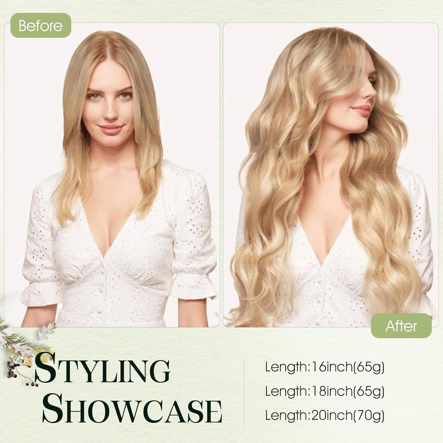 S-noilite Invisible Halo Hair Extensions Real Human Hair,16Inch Ash Blonde mix Bleach Blonde Human Halo Extensions with 2clips Adjustable Fish Line One Piece HairExtensions For Women 65g