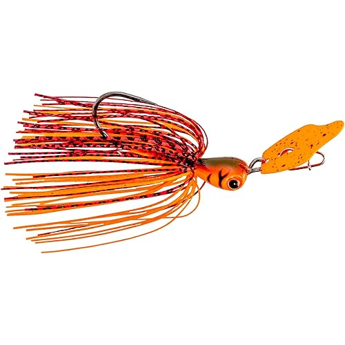 Strike King Tungsten Thunder Cricket Vibrating Swim Jig Fishing Lure, Compact Tungsten Head, Hand Tied Skirt, Trailer Keeper, 4/0 Owner Jungle Hook