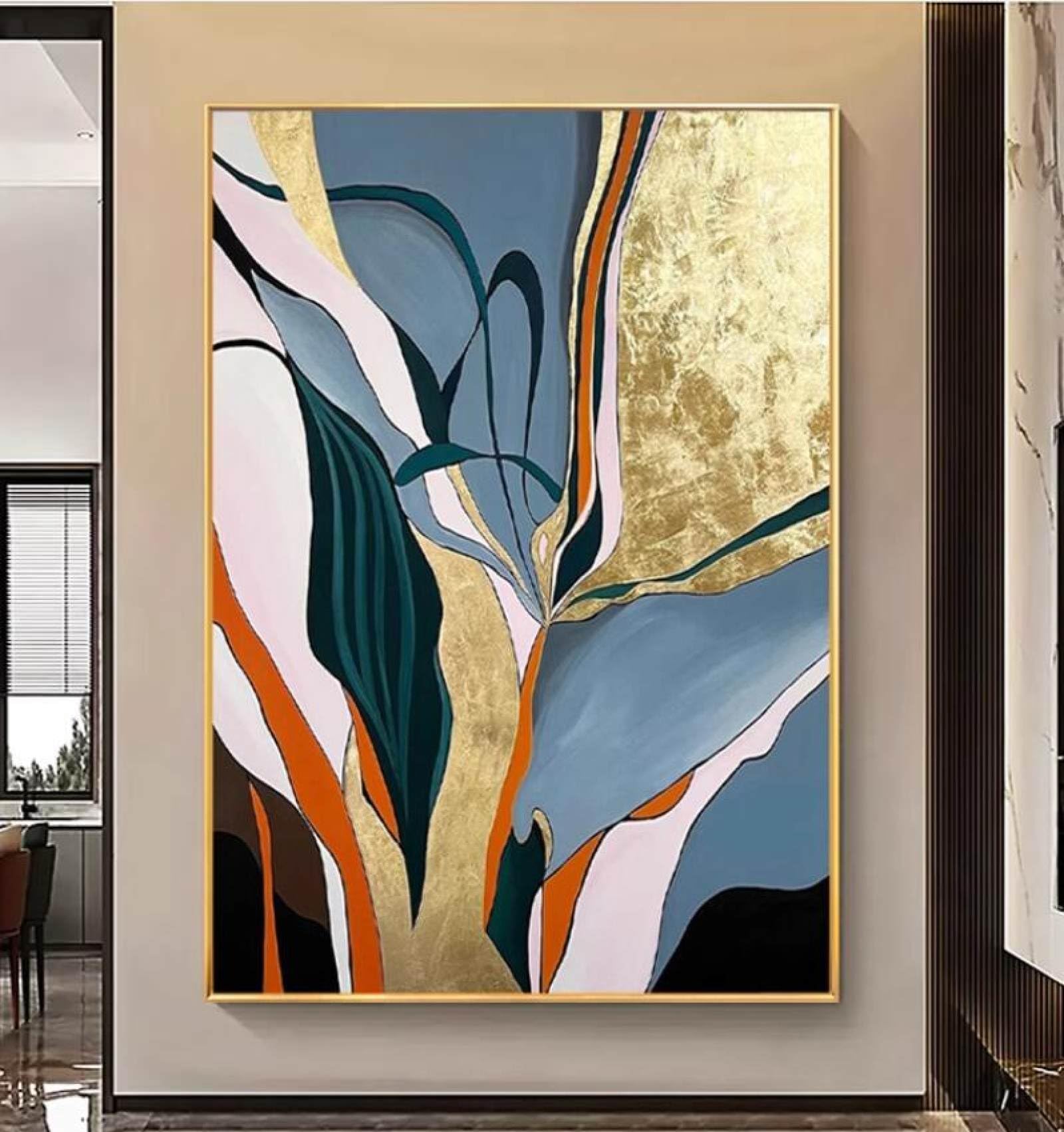 Peintures sur toile abstraites faites main pour transformer l'ambiance du salon