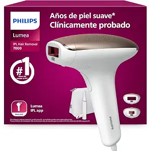 Philips Lumea serie 7000, dispositivo de depilación IPL, alternativa de depilación láser, con lápiz recortador compacto Satin, 2 accesorios para el cuerpo y la cara, modelo BRI921/00