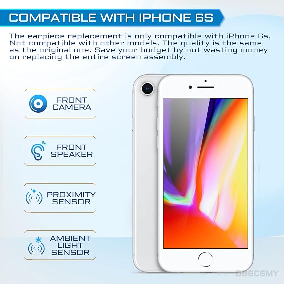for iPhone 6s Front Camera Replacement 5MP 4.7 Repair Kit, OEM Earpiece Ear Speaker Replacement Module Part with Ambient Light Sensor Proximity Sensor Connector Fix Tools A1633 A1688 A1700