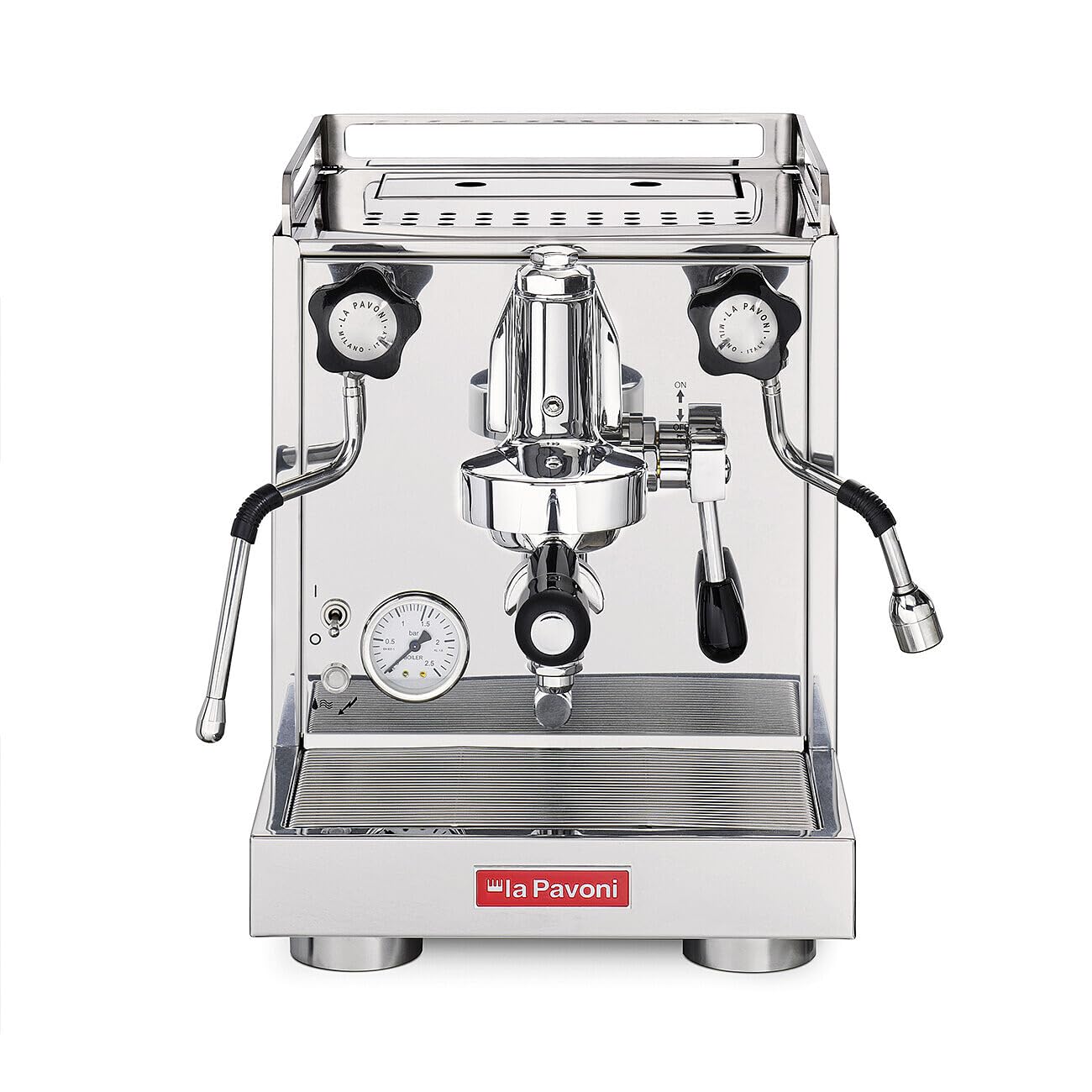 La Pavoni New Cellini Classic, Macchina Caffè Espresso Semi-Professionale LPSCCS01EU, Caldaia Singola con Scambiatore di Calore, con Valvole Rotative, Lancia Vapore e Acqua Calda, 1400 W, Acciaio Inox