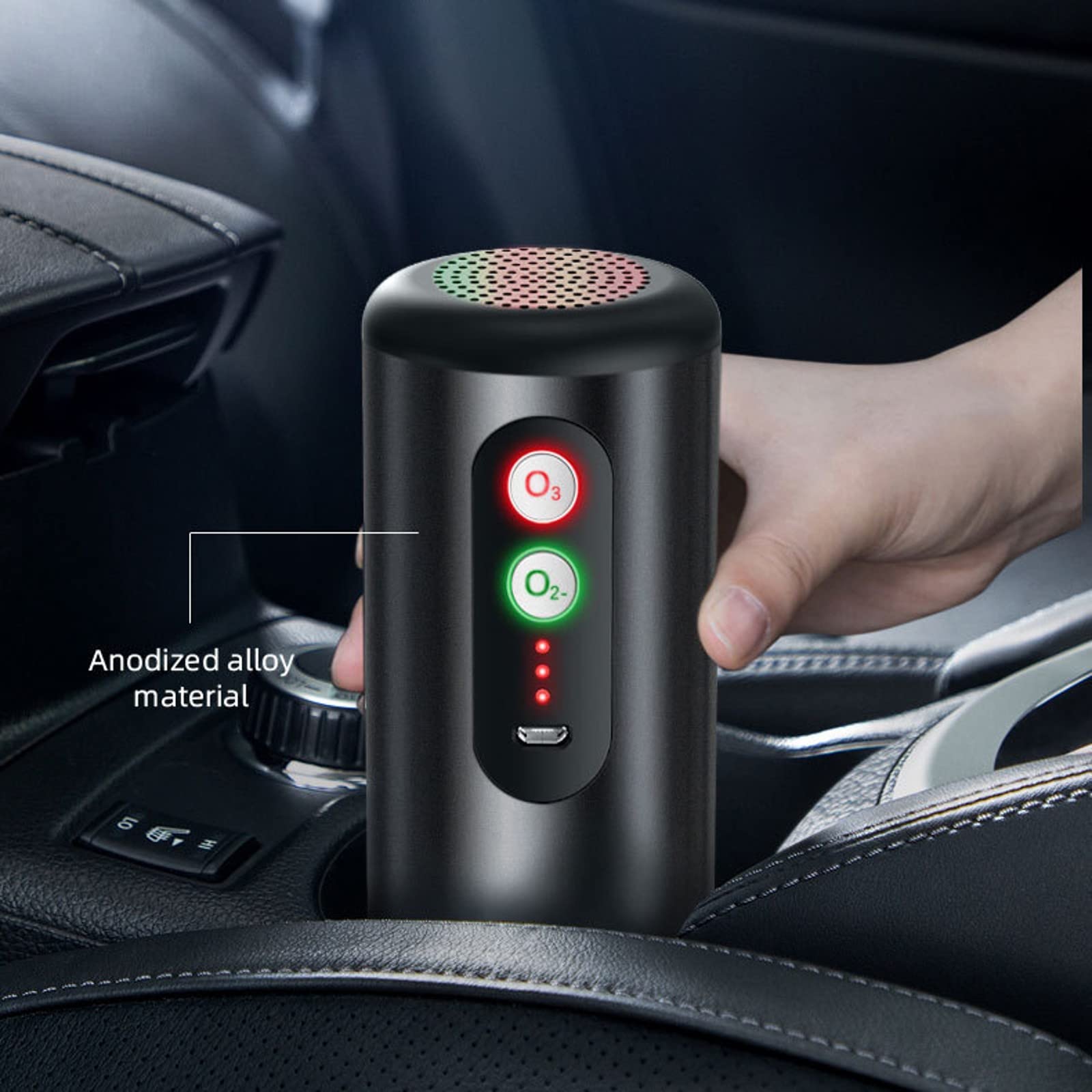 Purificador de Aire portátil para Coche, ionizador Recargable USB, generador de ozono, eliminador de olores, ambientador, Limpiador