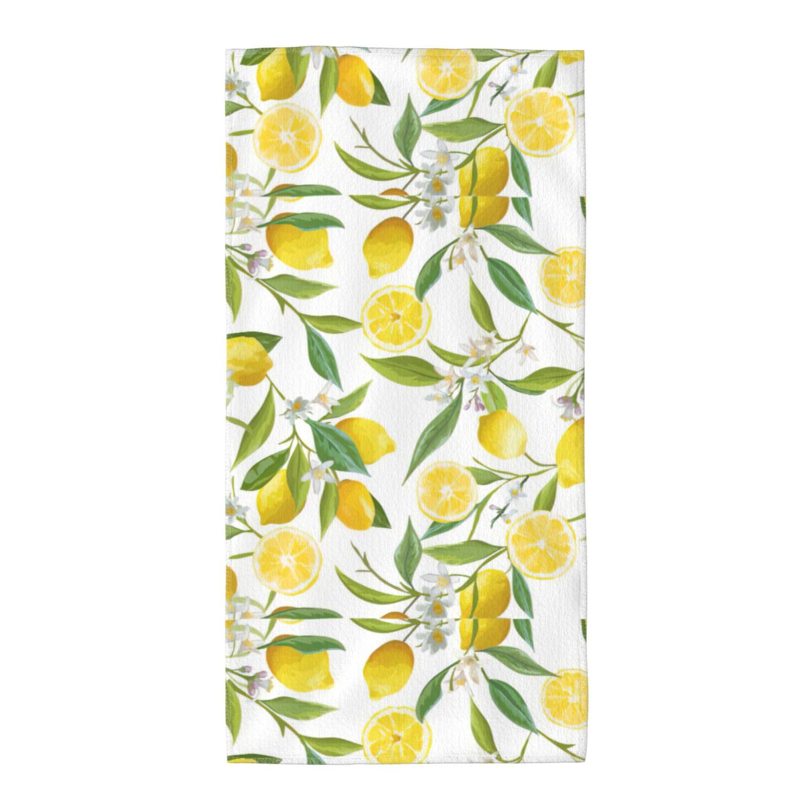 Oazcvbnn Unisex Black Fresh Tropical Lemons Print Extra Long Beach Towel Soft Comfortable Quick-Dry Gym Hiking Picnics Swimming