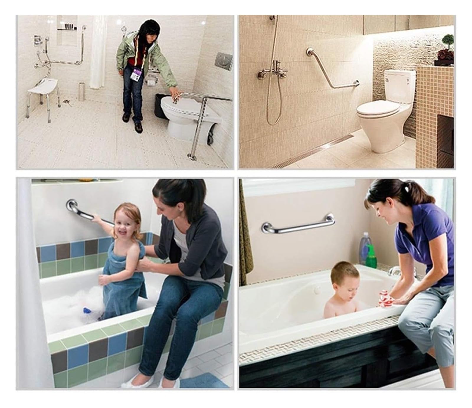 Maniglioni di Sostegno per Bagno, corrimano Pieghevoli per disabili, corrimano di Sicurezza Pieghevoli e Portatili, per disabili, Anziani e Donne Incinte.