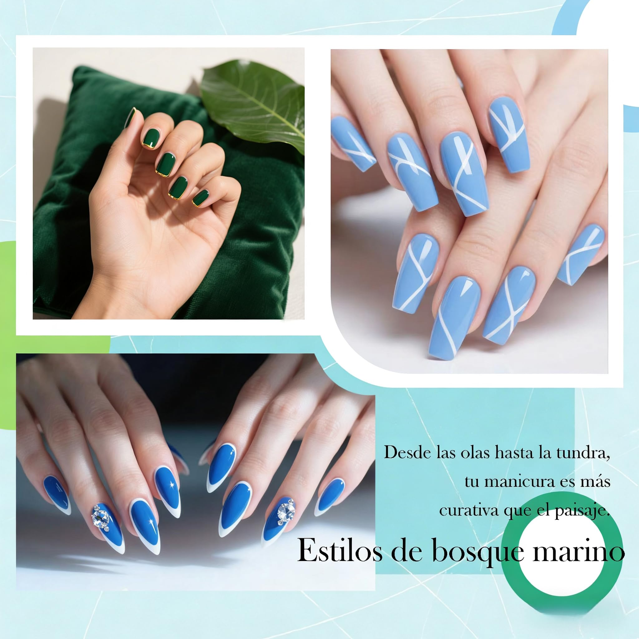 Camila ¿Esmalte semipermanente para uñas 6 colores, set de sal marina estilo bosque, gel para uñas con fototerapia UV LED, manicura profesional de salón 15ML(camilaE)