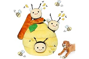 Whaline 4Pcs Bee Interactive Dog Toys - Puzzle Squeaky Dog Toy