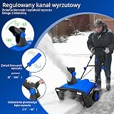 GOPLUS Elektryczna odśnieżarka z reflektorami LED, kanał wyrzutowy obracany o 180°, szerokość robocza 50 cm, wysokość robocza 25 cm, zasięg wyrzutu 9 m, szufla do śniegu z silnikiem, na wjazd i taras