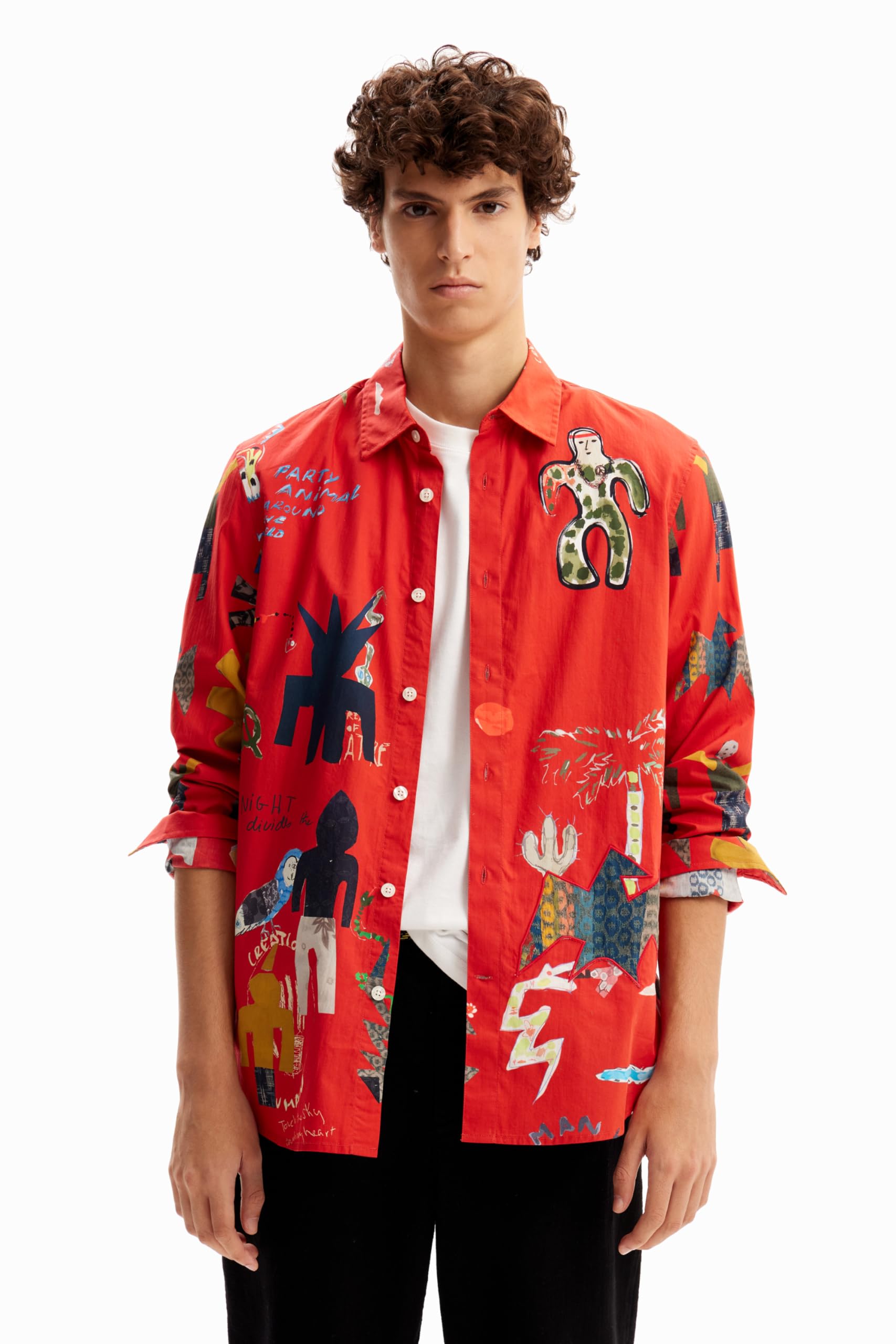 Desigual Herren Cam_Renaldo T-Shirt, Rot, S EU