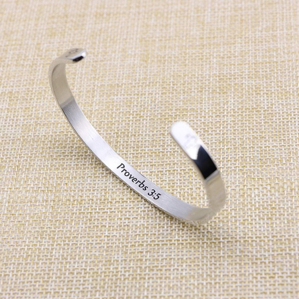 𝐂𝐡𝐫𝐢𝐬𝐭𝐢𝐚𝐧 𝐁𝐫𝐚𝐜𝐞𝐥𝐞𝐭𝐬 for 𝐖𝐨𝐦𝐞𝐧 Inspirational Gifts Bible Verse Religious Faith Jewelry Cuff Bracelet Mothers Day Christmas Birthday Jewelry for Her Mother Daughter - Image 3