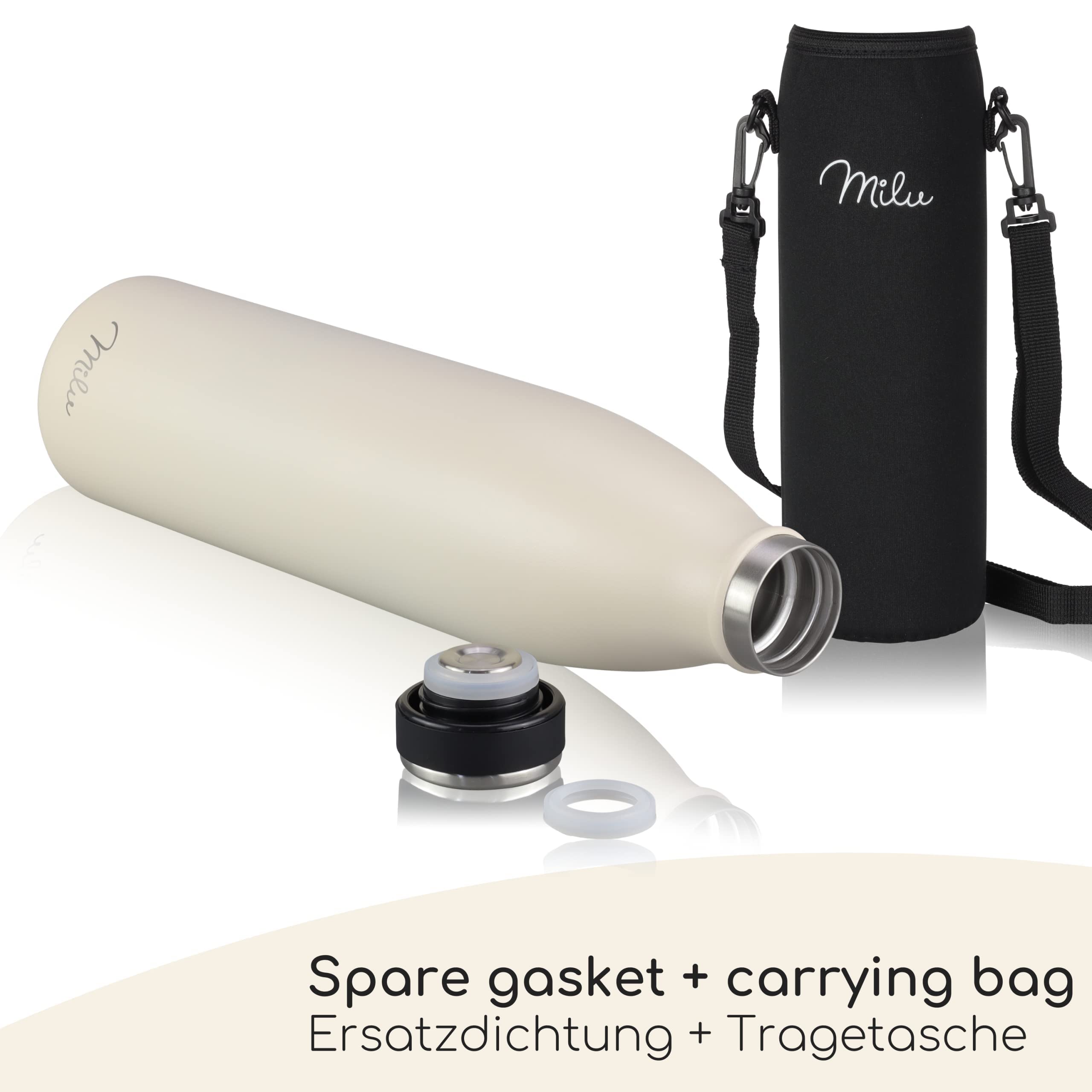 Milu Stainless Steel Drinking Bottle 500 ml, Insulated Thermo Flask for Water, Leak Proof, Insulated and Double Walled - Image 3