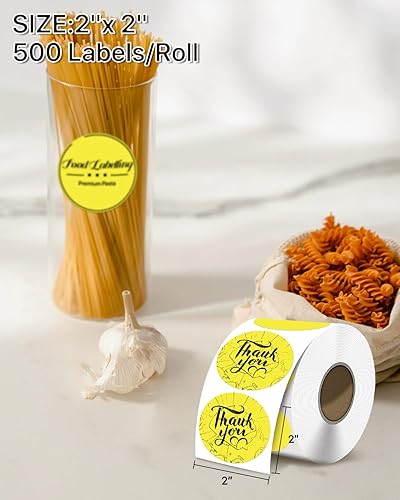 Miniatura 3 de iEager Etiquetas adhesivas térmicas circulares de 2 pulgadas, etiquetas térmicas directas redondas autoadhesivas, calcomanías térmicas en rollo