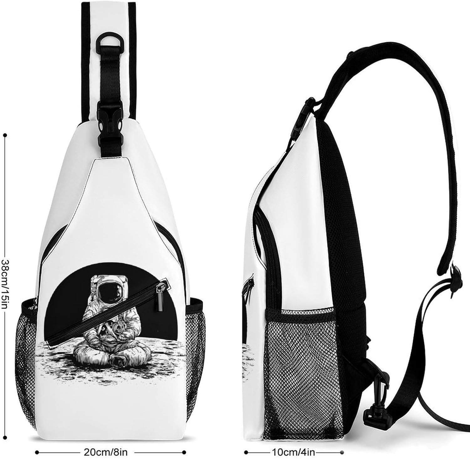 Astronaut Men Crossbody Sling Backpack Chest Bag | Travel Fanny Pack,Hiking Daypack,Print Shoulder Bags
