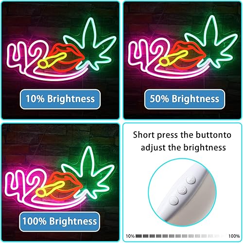 Miniatura 3 de NOSUN Letrero de neón con hojas de neón para decoración de pared con luces regulables, letreros LED para dormitorio, pared, sala de juegos, cerveza,