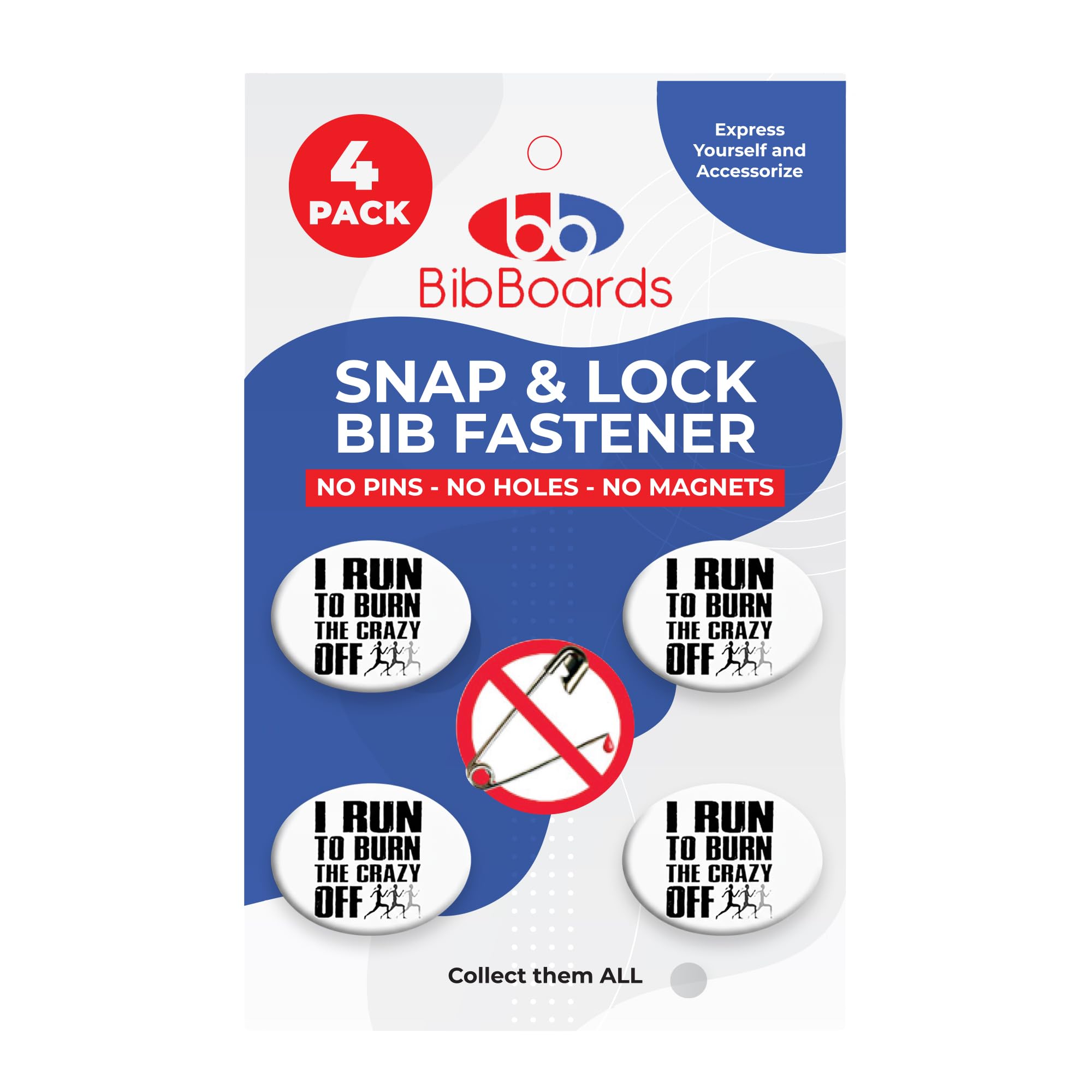 bibSNAPS Race Bib Clips - Safety Lock Fasteners - Secures Running, Marathon, Cycling and Event Number, Non Magnetic, Easy to Use, Soft & Reusable -