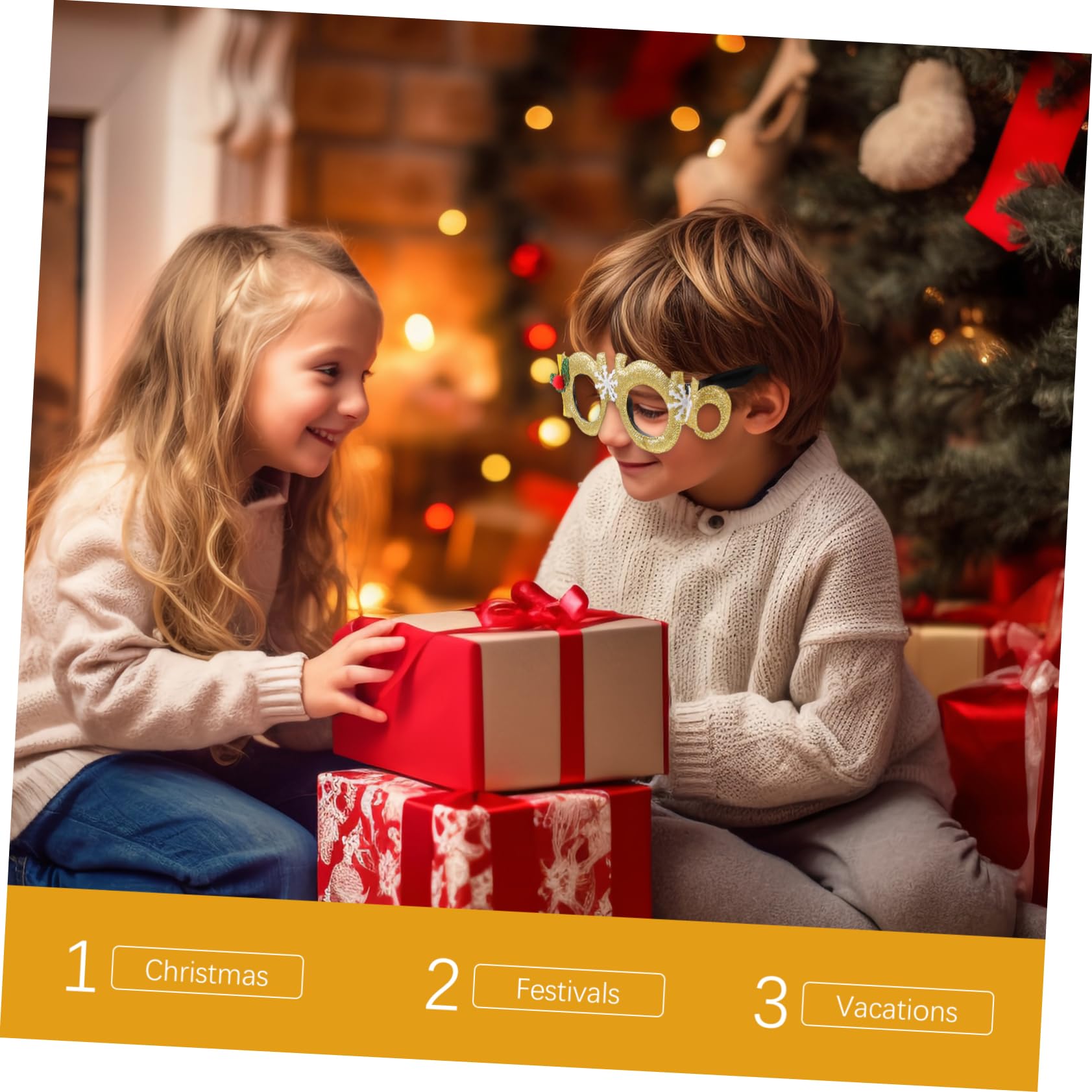 BESTYASH 2Pcs Christmas Funny Glasses Props for Adults and Festive Eyewear Frames for Holiday Parties Creative Xmas Decorations and Design