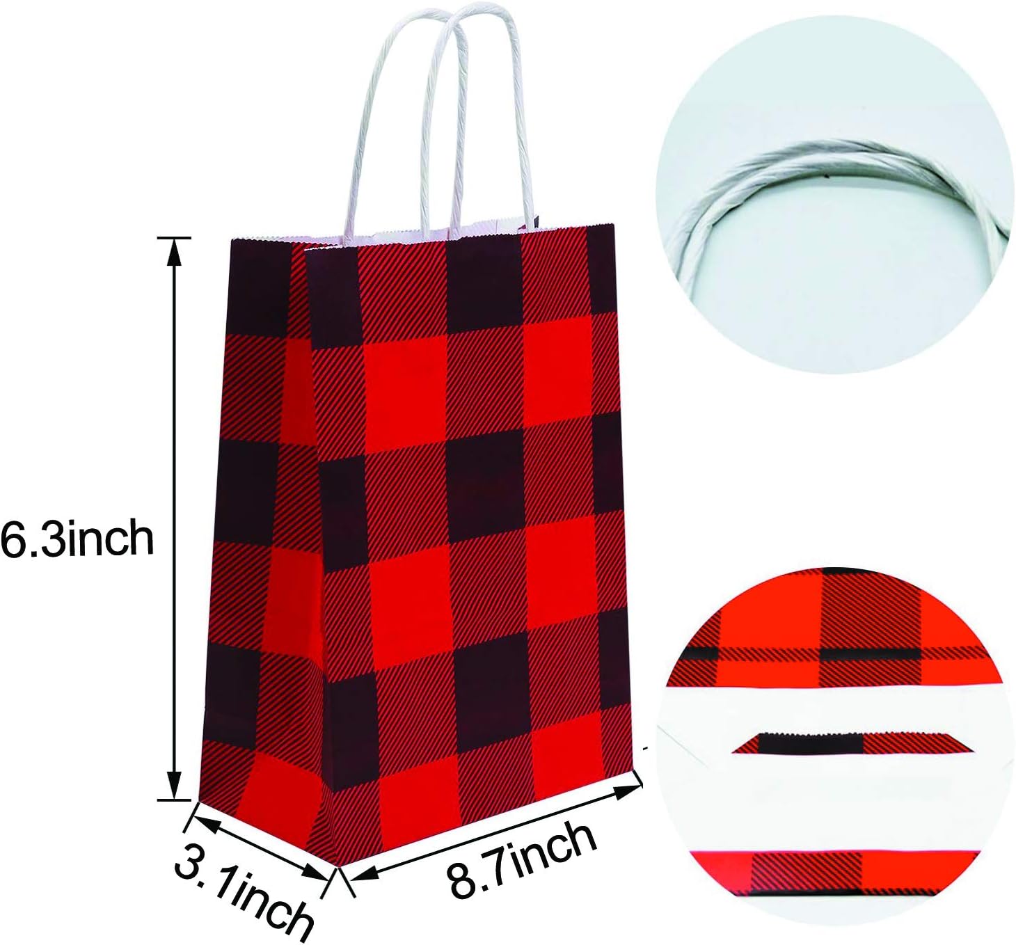 Flаѕh Dеаlѕ - 60% оƒƒ Soplus 12 Pieces Buffalo Plaid Paper Party Bags Christmas Paper Bags Birthday Kraft Party Bags with Handle for Christmas, Party, Wedding, Red and White