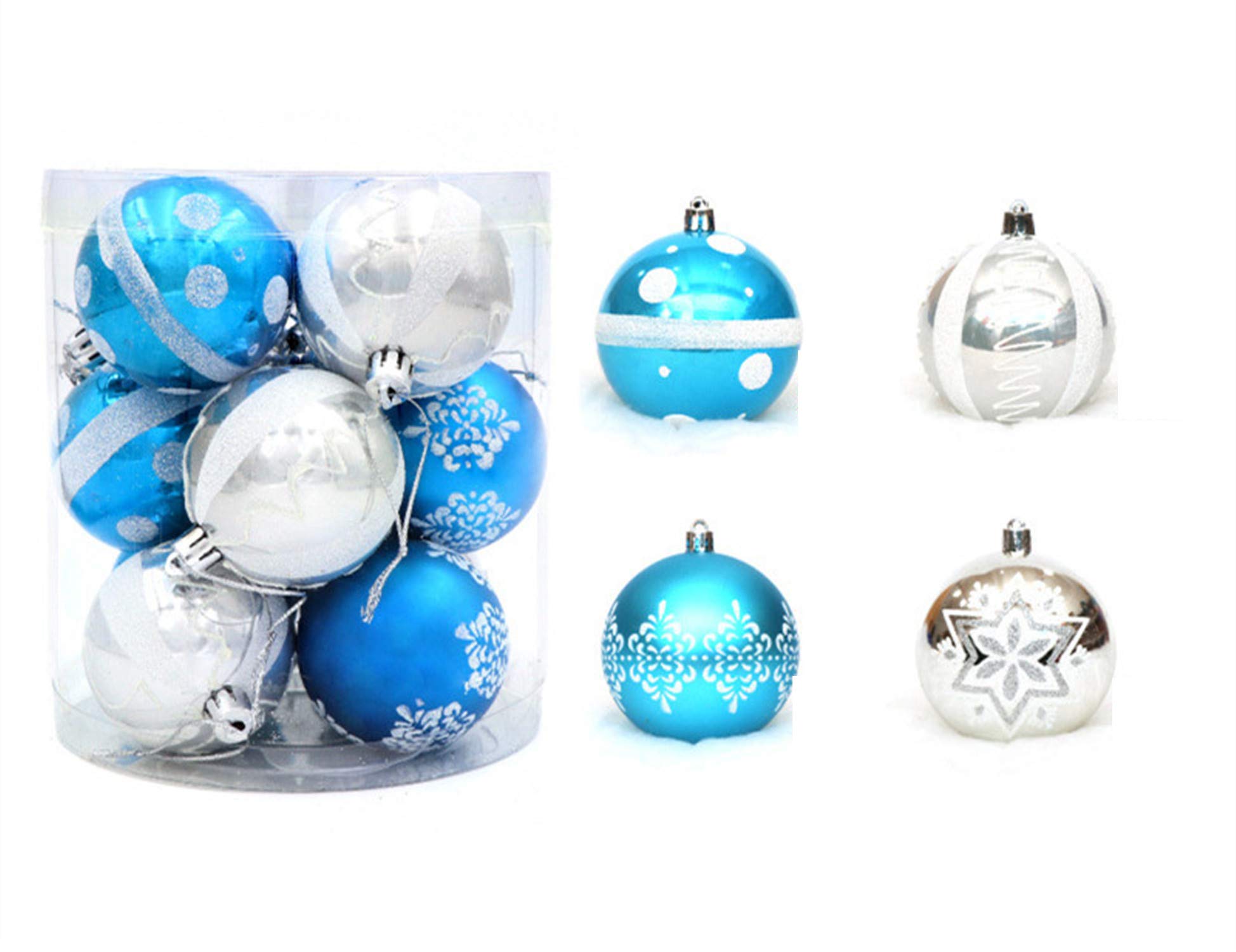 Ulalaza 60mm/2.36" Xmas Tree Balls Small Shatterproof Hanging Ball Christmas Decorations