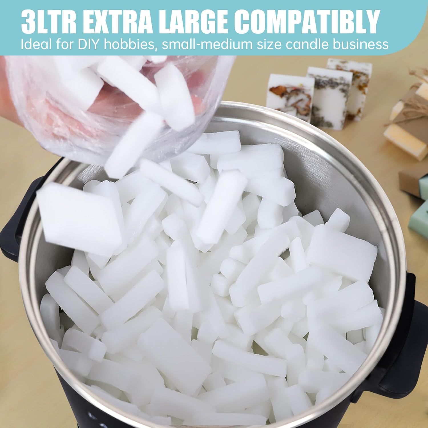 FAST MELT 6Lbs Soap Base Melter - Soap Making Kit with Constant Temperature Control Melter, Quick Pour Spout, Ideal for Homemade Soap Business Fast Loading Easy Clean