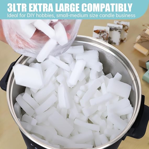 FAST MELT 6Lbs Soap Base Melter - Soap Making Kit with Constant Temperature Control Melter, Quick Pour Spout, Ideal for Homemade Soap Business Fast Loading Easy Clean