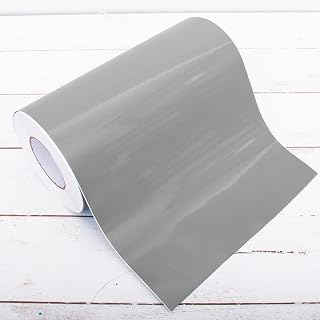 Threadart Permanent Vinyl 12" Wide x 5 Yard Roll - Silver Grey | Permanent adhesive vinyl for signs, decals, labels and crafts. Cuts cleanly with popular craft cutters and weeds easily.