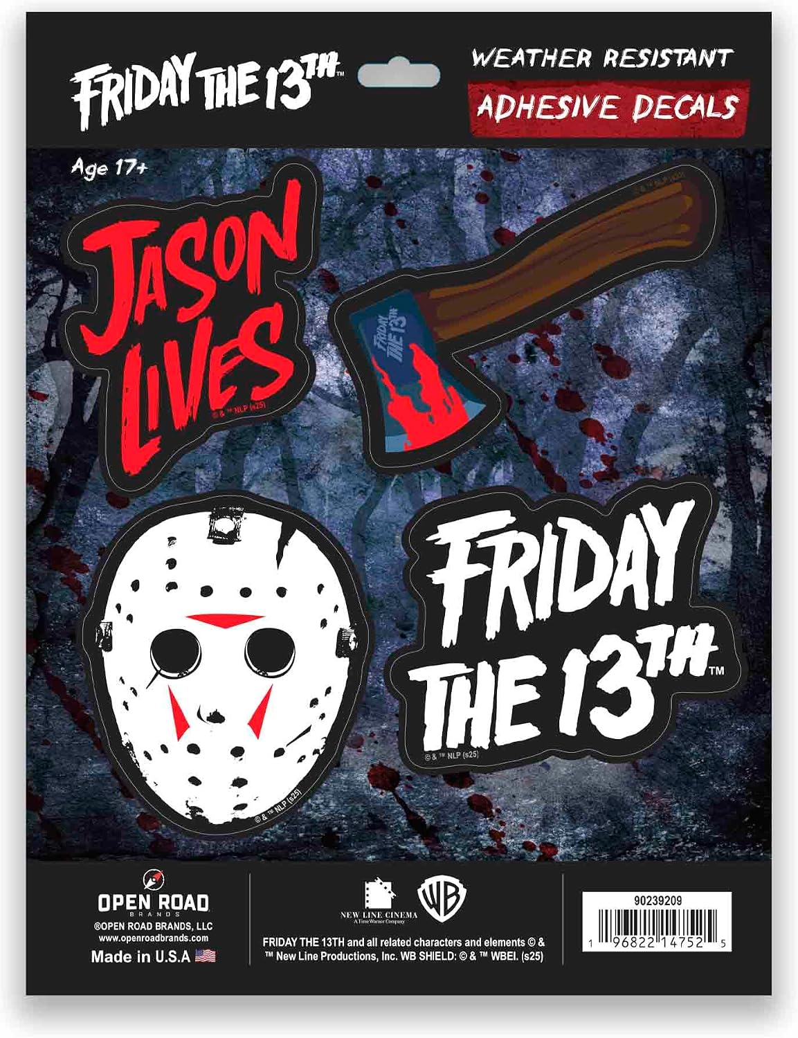 Friday the 13th Adhesive Vinyl Decal Pack
