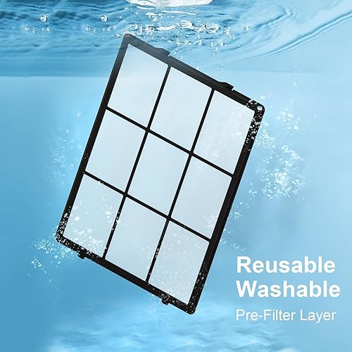 Miniatura 6 de Juego de prefiltros lavables para purificador de aire Winix PlasmaWave C535 5300-2 6300-2, 2 prefiltros de malla fina lavables y 2 filtros de carbón