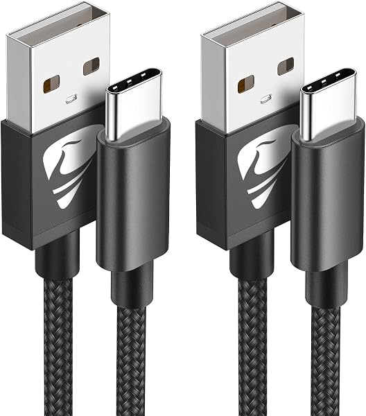 Yosou USB C Charger Cable USB A to USB C Type C Charger Fast Charging 3A Lead Braided for Samsung Galaxy S22 S21 S20,Pixel 8 7 6,PS5,Switch 1M 2Pack Black - 1