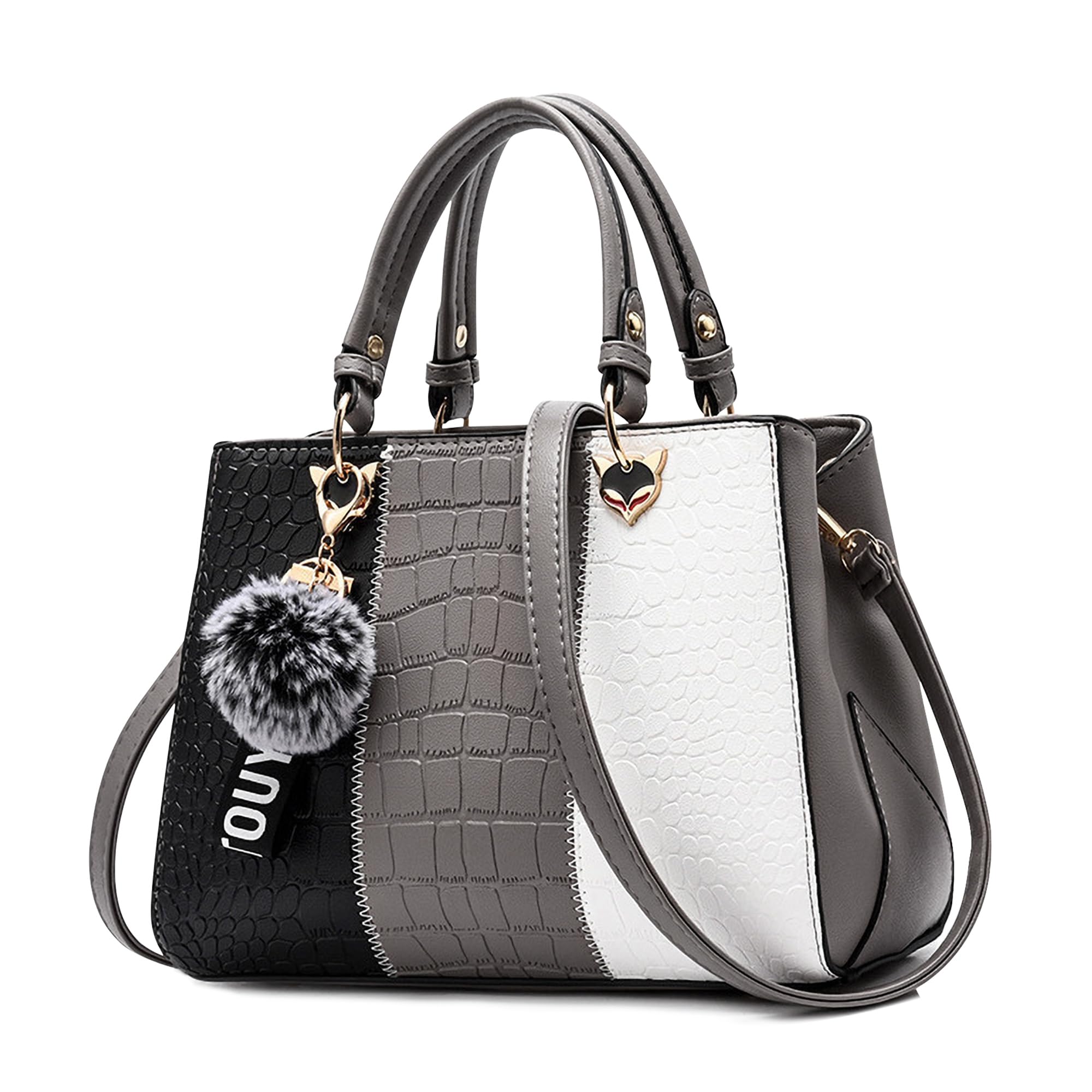 DIRRONA Borsa a Mano Donna – Borsa in Pelle PU con Design Color Block e Pendente Elegante, utilizzabile come Borsa a Spalla o Borsa a Tracolla – Perfetta per Lavoro, Viaggi e Uscite Casual