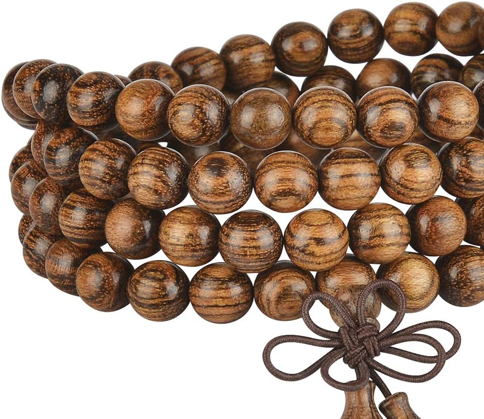 Mala Beads Bracelet 108 8mm Prayer Meditation Sandalwood Elastic… - Image 2